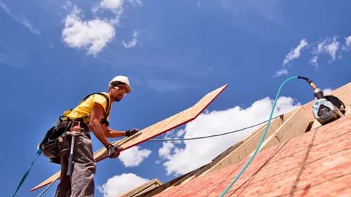 Wallace Roofing siding gutter sign window commercial residential flat metal asphalt shingle drywall insulation repairs - Photo 1